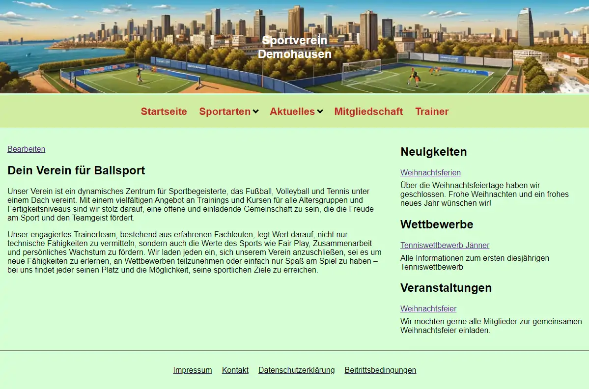 Abbildung Demo 1 - Sportverein